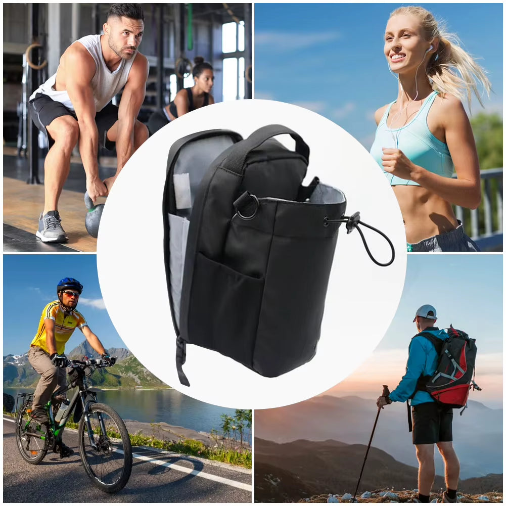 Magnetic Gym Water Bottle Bag Strong Magnet Gym Water Bottle Pouch Large Capacity Water Cup Rack for Outdoor Sports Activities